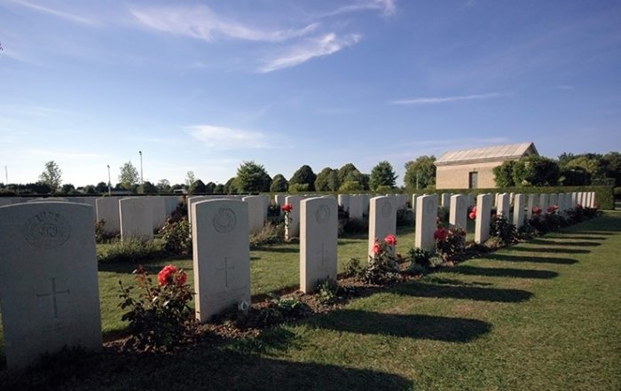 An image of a war grave cemetery maintained by the commonwealth war grave commission.