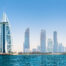 Dubai skyline with ocean